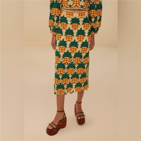 Farm Rio: Sand Pineapple Crochet Skirt - Picture 7 of 10